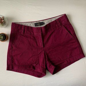 J Crew Plum Chino Shorts